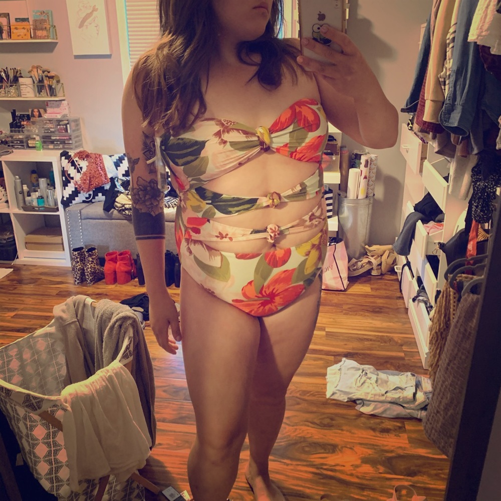 Aerie tropical swim one piece swim